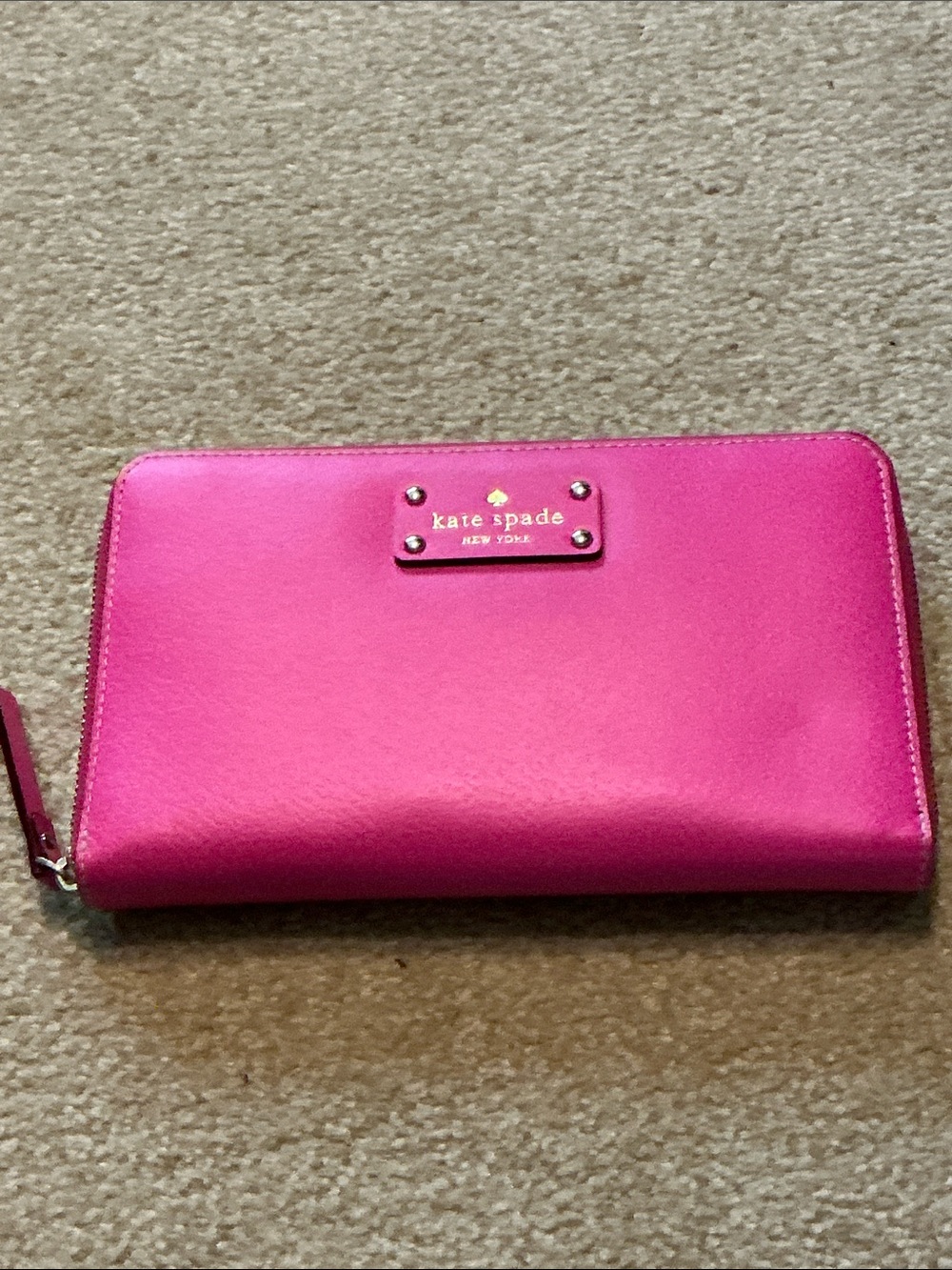 Kate Spade New York Pink Zip Travel Wallet NWT